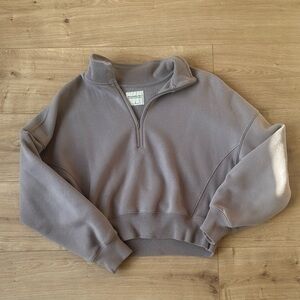 Abercrombie & Fitch Women's Taupe Half-Zip